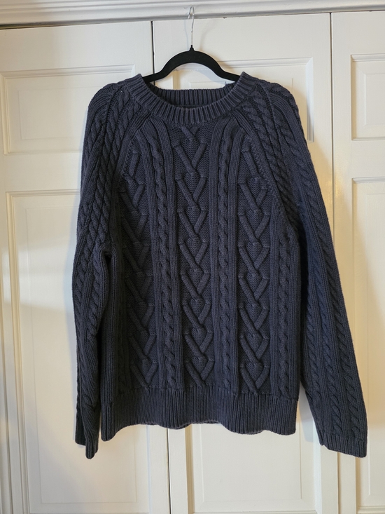 Express Other - Vintage Express Cable Knit Sweater XL 100% Cotton Navy Blue